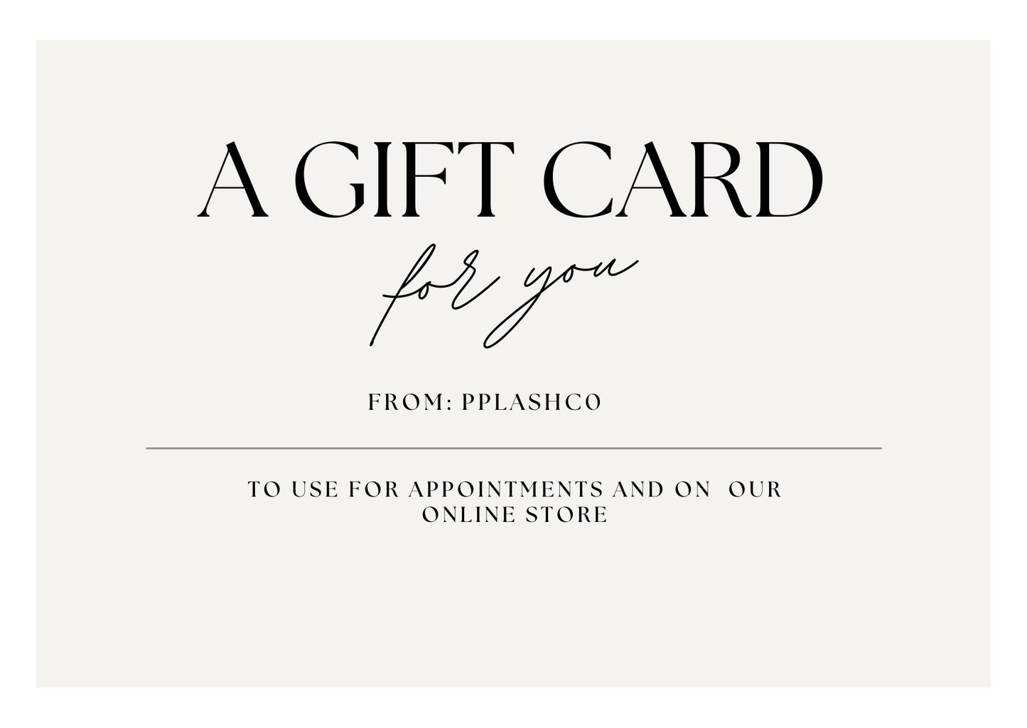PPLASHCO GIFT CARD